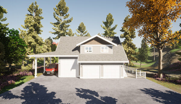 Large 3 car garage with apartment