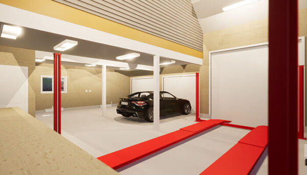 Inside of the large 3 car garage with upper apartment