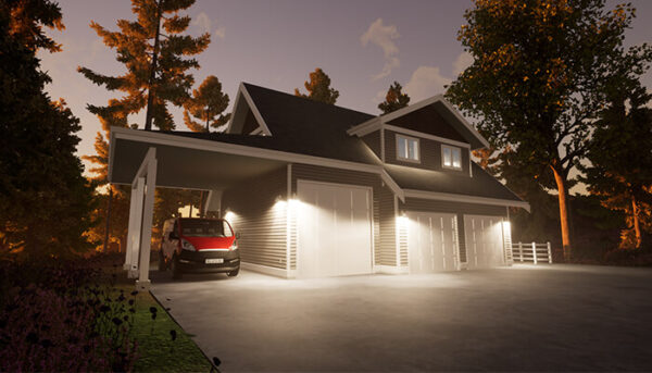 Large 3 car garage with apartment