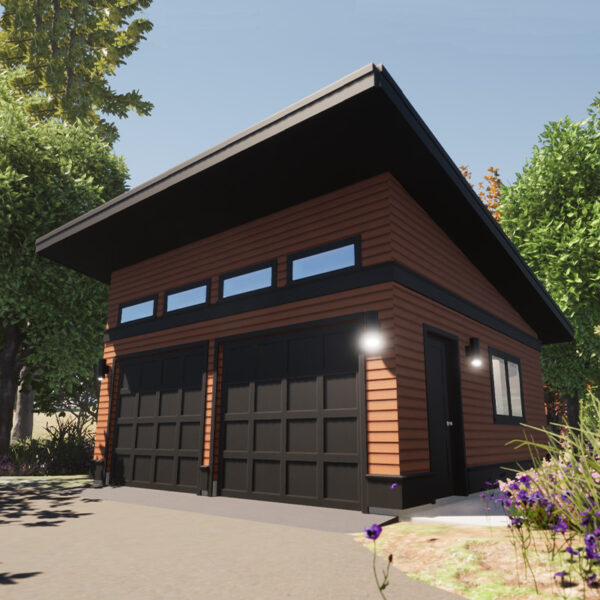 2-Car Garage Plan | Eastsider 20' x 20' Detached Two-Car Garage | Adaptive House Plans