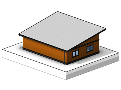 Customizable garage plan. Detached three-car garage blueprint. Adaptive House Plans