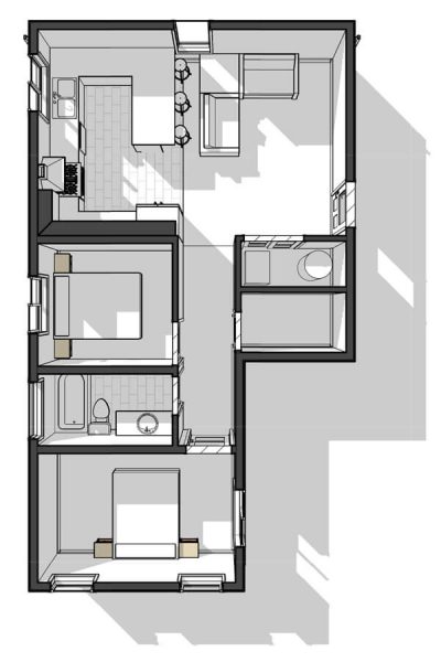 Craftsman One-Storey Carriage house floor plan | Permit Ready House Plans