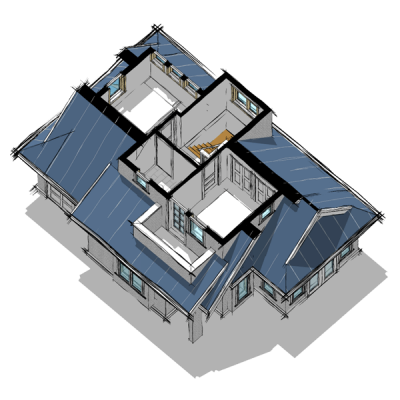 Upper floor plan - The Victorian 32' x 23' Laneway House