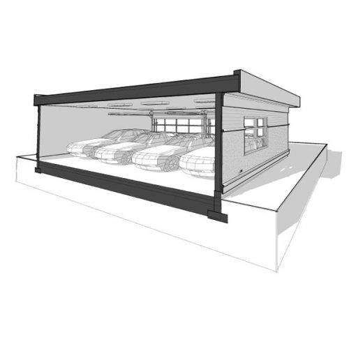 Adaptive House Plans - The Modernist Four-Car Garage