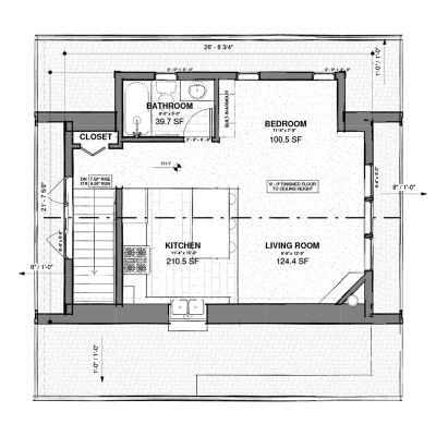 Garage Loft - Carriage House with a Two-Car Garage. Customizable Permit Ready Blueprint Package | Adaptive House Plans